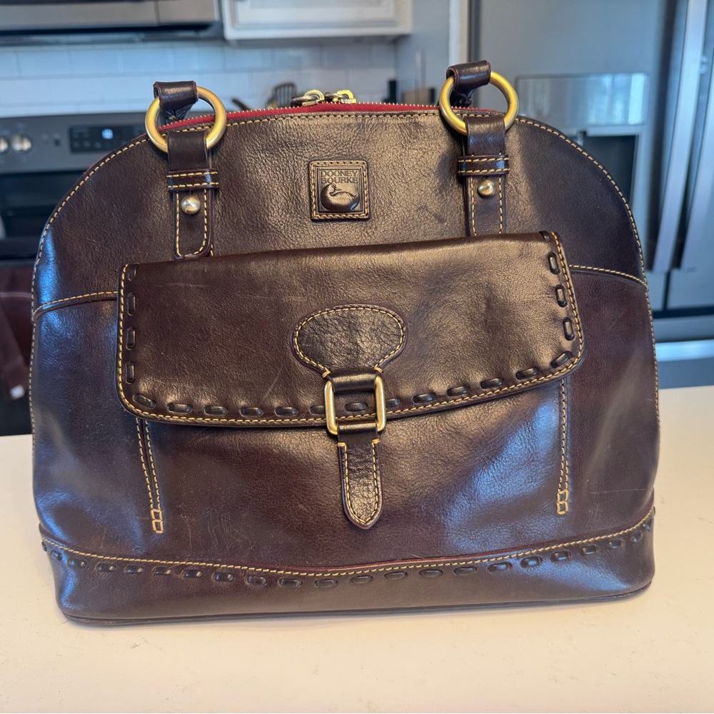 Dooney & Bourke Florentine Leather Domed Sachel - Picture 2 of 14